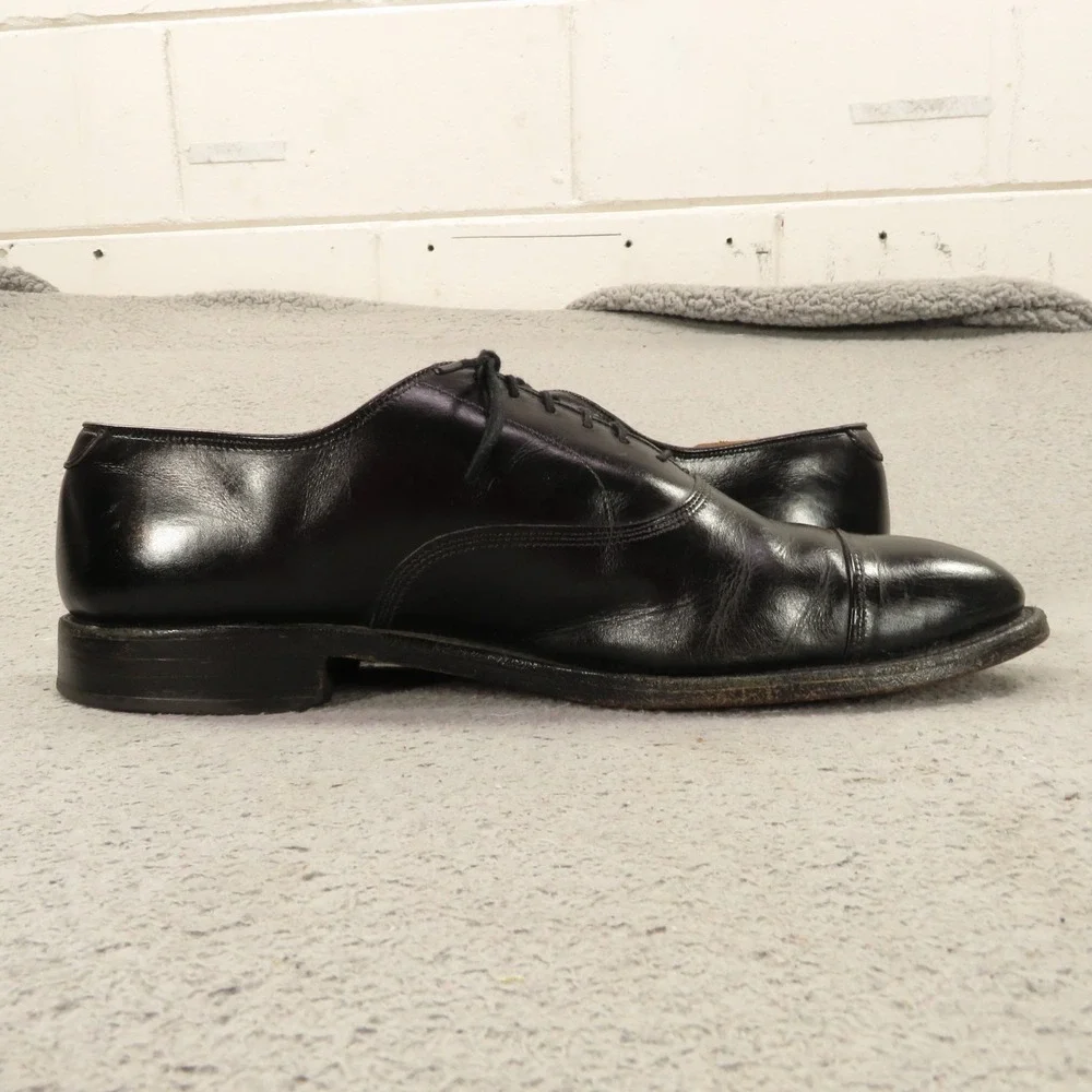 Allen Edmonds Mens 9.5 D Fifth Avenue Black Cap Toe Leather Oxford Shoes 5705